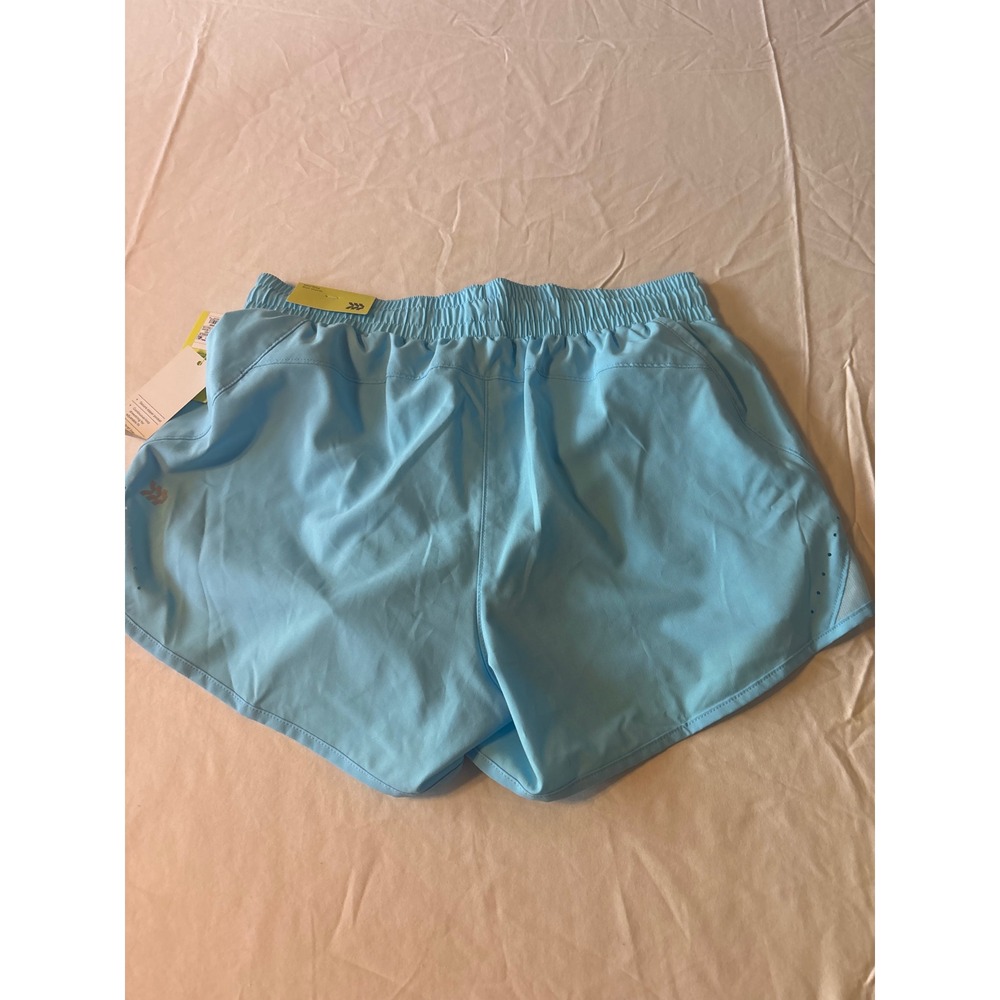 All In‎ Motion Run Shorts Womens Small Blue NEW Mid-Rise Quick-Dry Zipper Pocket - Picture 3 of 7